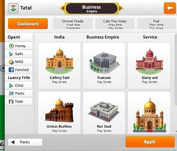 India Money Tycoons - Business Empire Overview India Money Tycoons game screenshot showing business empire dashboard with various Indian businesses